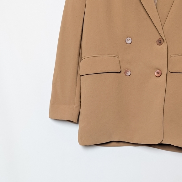 WILFRED Cherrelle Blazer Saville Brown Tan Double Breasted Aritzia XXS - Picture 8 of 12